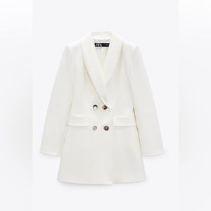Zara double breasted white blazer *with tags*